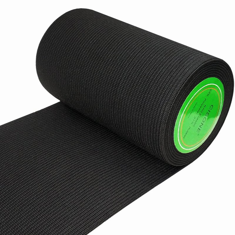 CISONE Knit Elastic 4 Inch Wide Black Heavy Stretch High Elasticity Knit Elastic Band 3 Yards - Image 1
